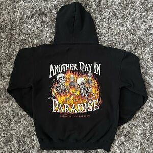ALF Linda Finegold Another Day In Paradise Hell Skull Skeleton Hoodie